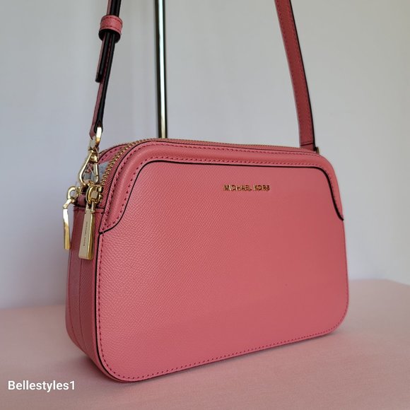 MICHAEL KORS Houston Large Crossgrain Leather Crossbody-Tea Rose color🎈⭐$138. - Picture 3 of 16